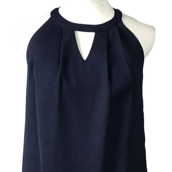 Greylin Melissa Laser Cut Deep Navy Blue Halter Shift Mini Dress sz XS - Picture 7 of 13